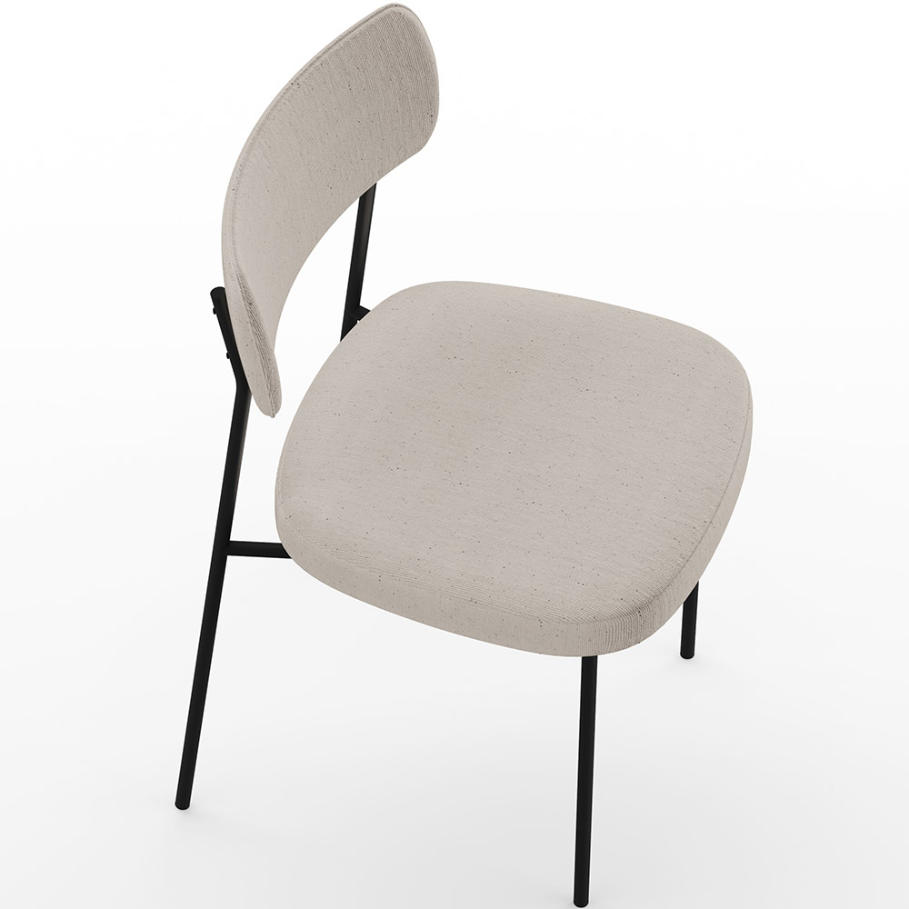 Cadeira Decorativa Estofada Para Sala De Jantar Melina L02 Linho Cru - Lyam Decor
