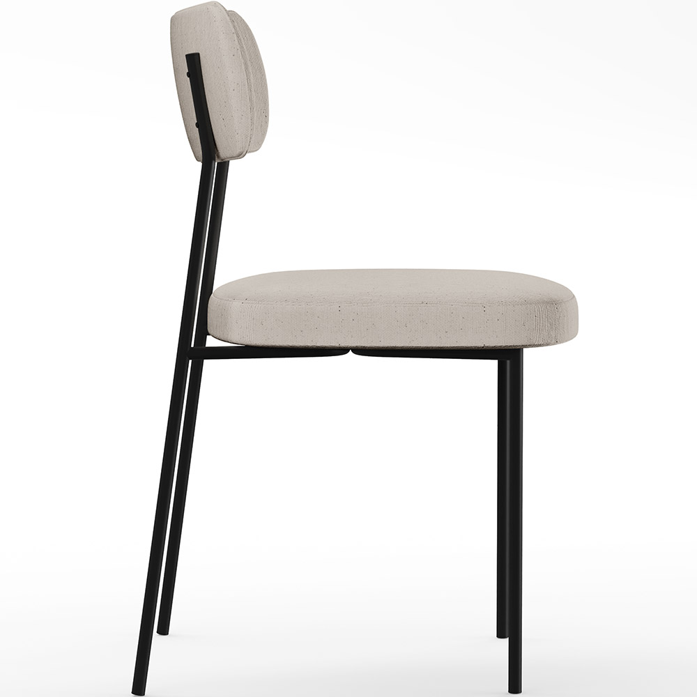 Cadeira Decorativa Estofada Para Sala De Jantar Melina L02 Linho Cru - Lyam Decor