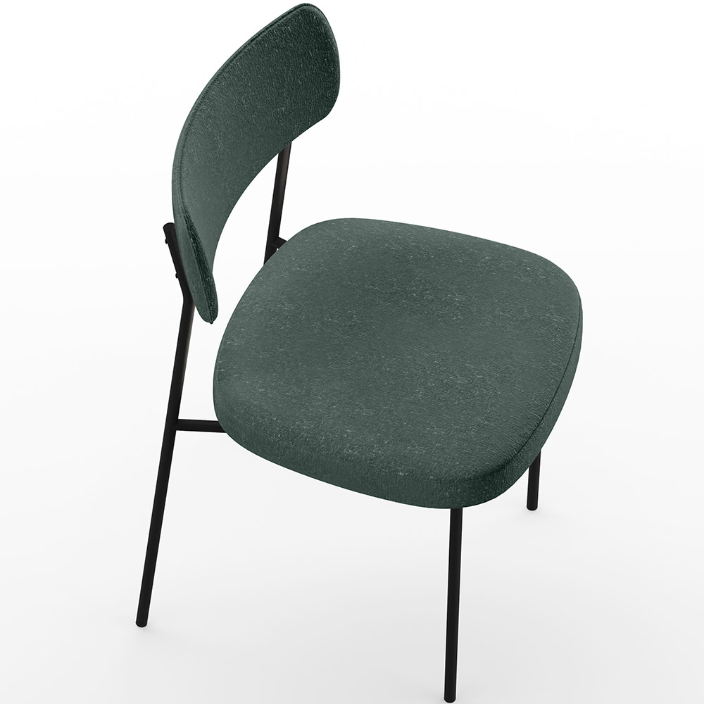 Cadeira Decorativa Estofada Para Sala De Jantar Melina L02 Linho Verde - Lyam Decor