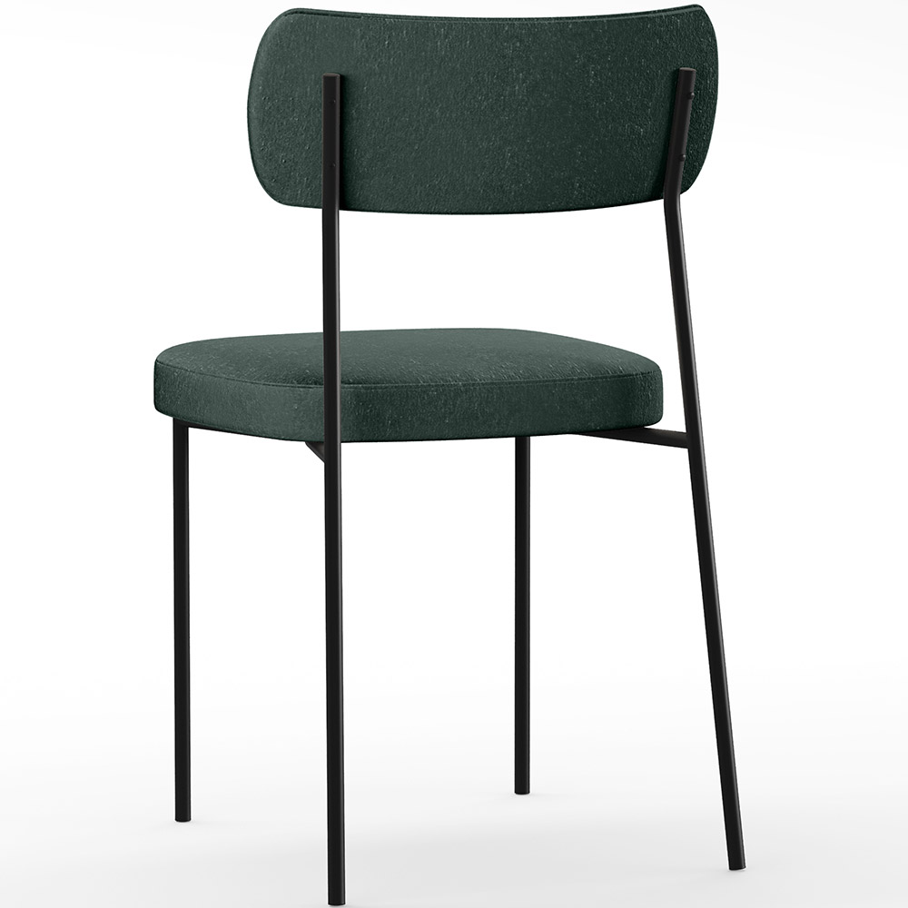 Cadeira Decorativa Estofada Para Sala De Jantar Melina L02 Linho Verde - Lyam Decor