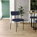 Cadeira Decorativa Estofada Para Sala De Jantar Melina L02 Suede Azul Marinho - Lyam Decor