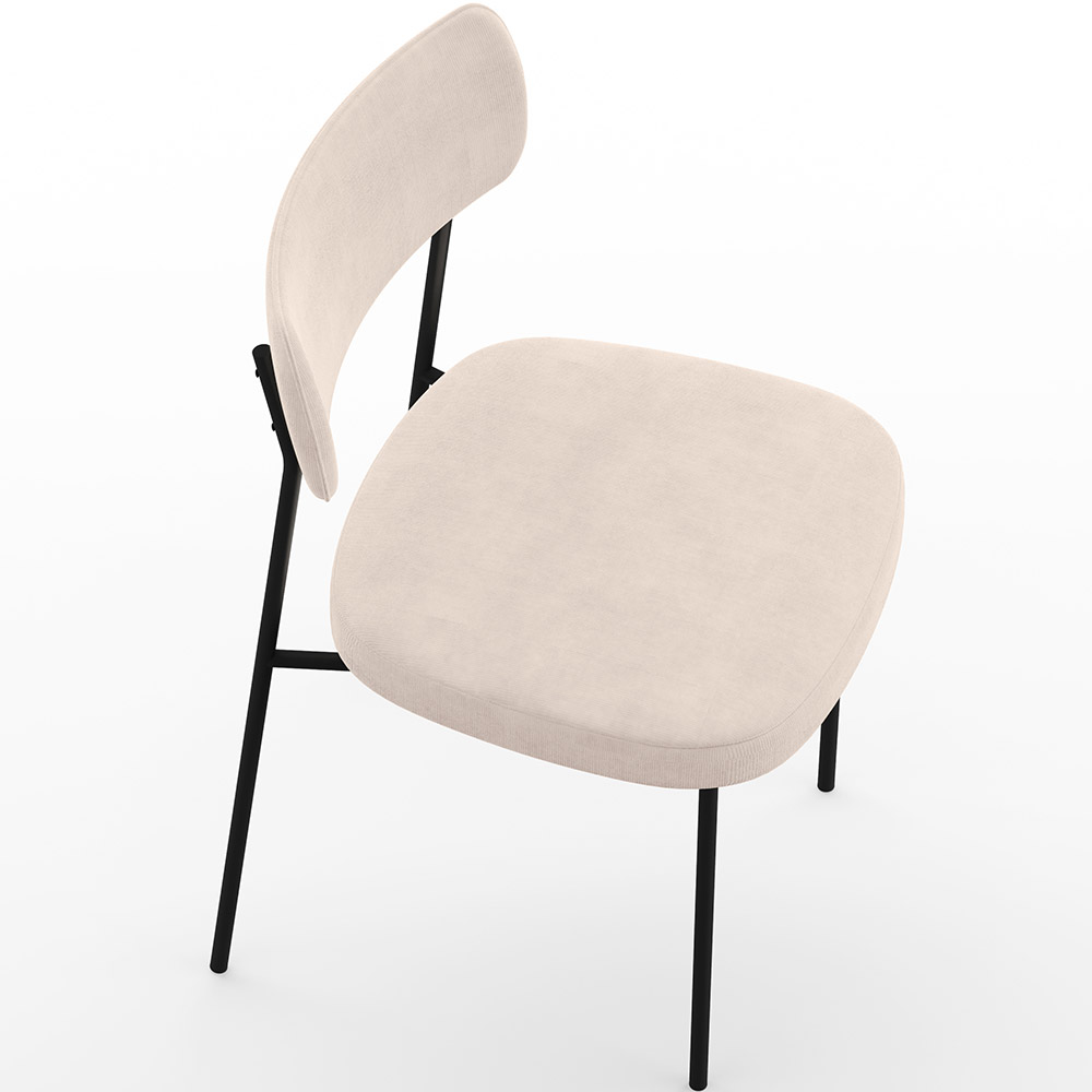 Cadeira Decorativa Estofada Para Sala De Jantar Melina L02 Suede Bege - Lyam Decor