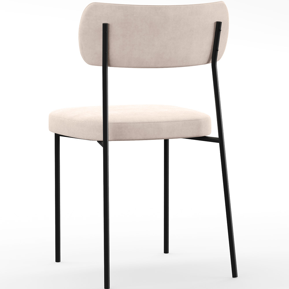 Cadeira Decorativa Estofada Para Sala De Jantar Melina L02 Suede Bege - Lyam Decor