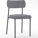Cadeira Decorativa Estofada Para Sala De Jantar Melina L02 Suede Cinza - Lyam Decor