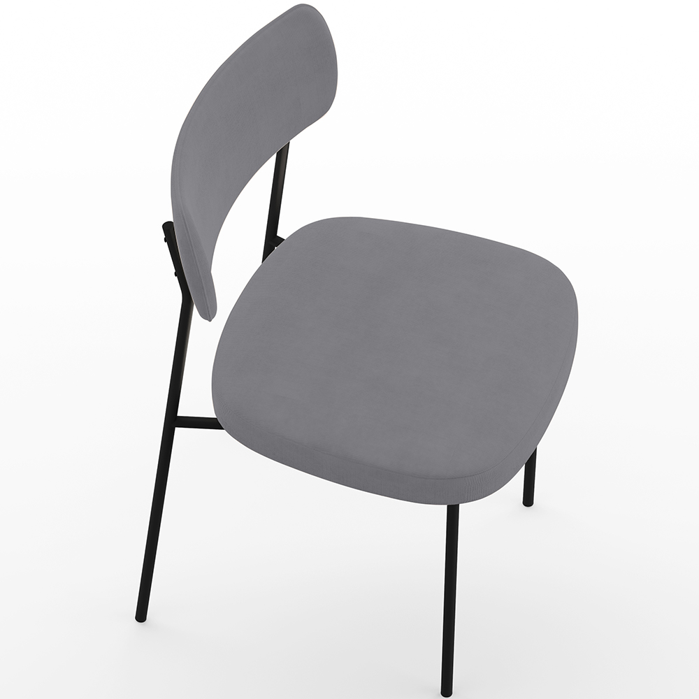 Cadeira Decorativa Estofada Para Sala De Jantar Melina L02 Suede Cinza - Lyam Decor
