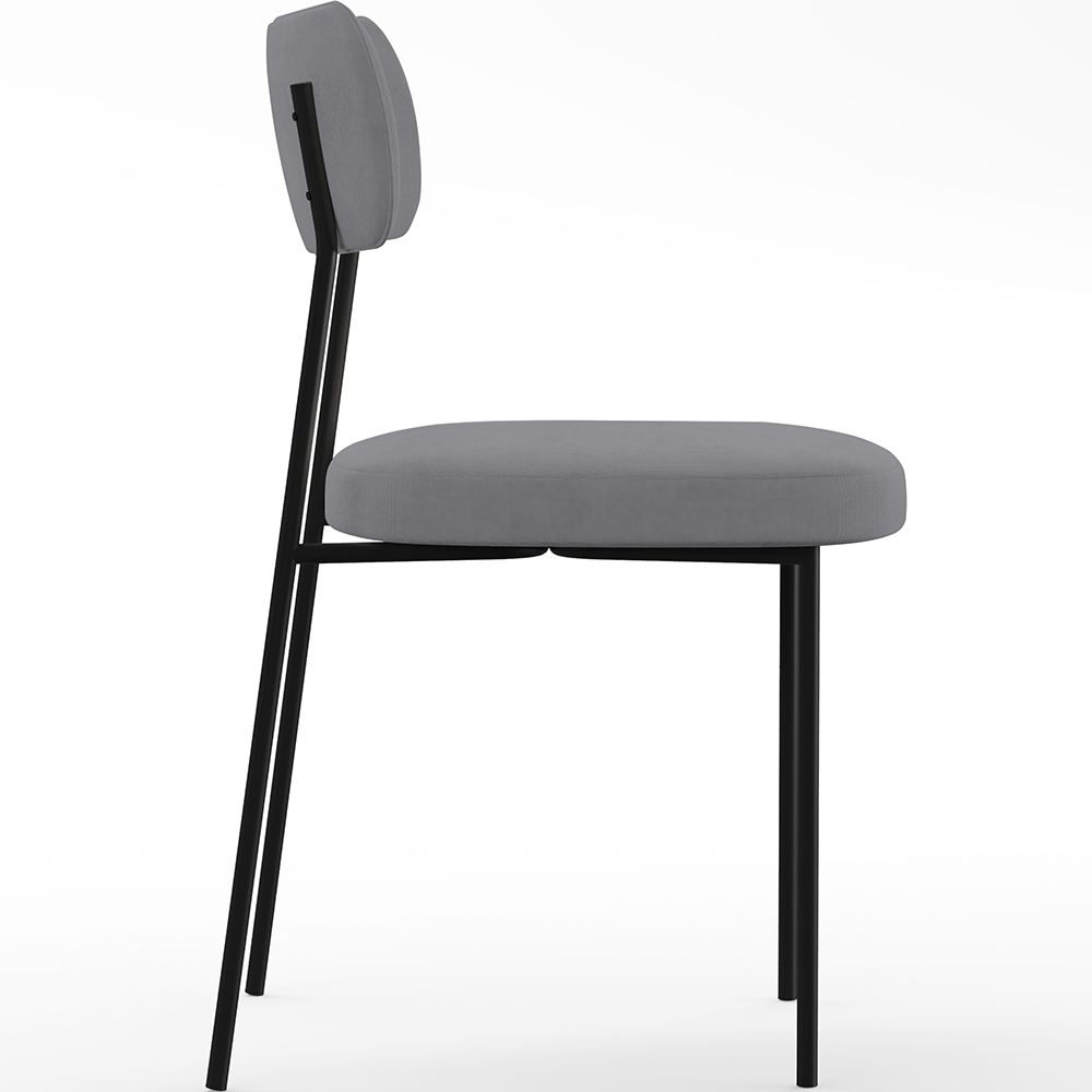 Cadeira Decorativa Estofada Para Sala De Jantar Melina L02 Suede Cinza - Lyam Decor