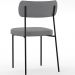 Cadeira Decorativa Estofada Para Sala De Jantar Melina L02 Suede Cinza - Lyam Decor