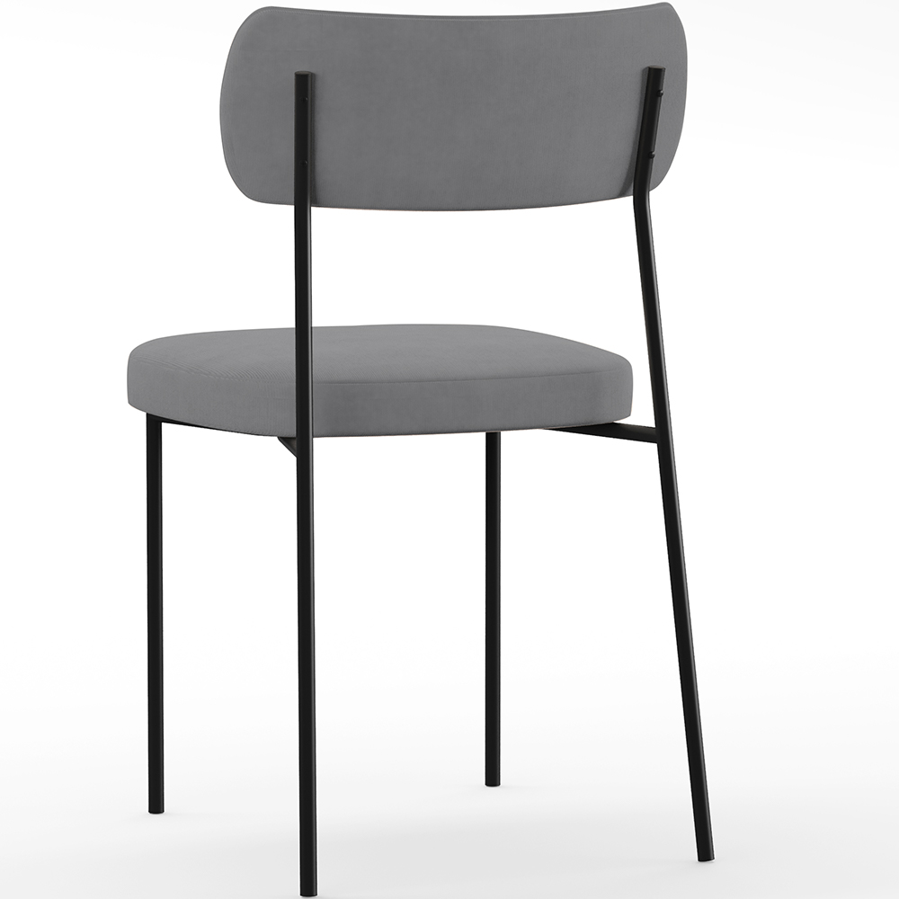 Cadeira Decorativa Estofada Para Sala De Jantar Melina L02 Suede Cinza - Lyam Decor