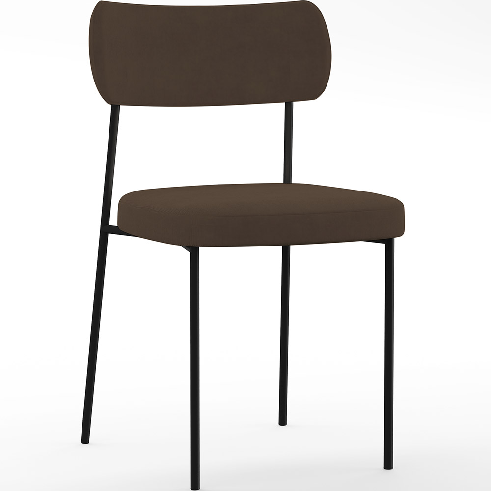 Cadeira Decorativa Estofada Para Sala De Jantar Melina L02 Suede Marrom - Lyam Decor
