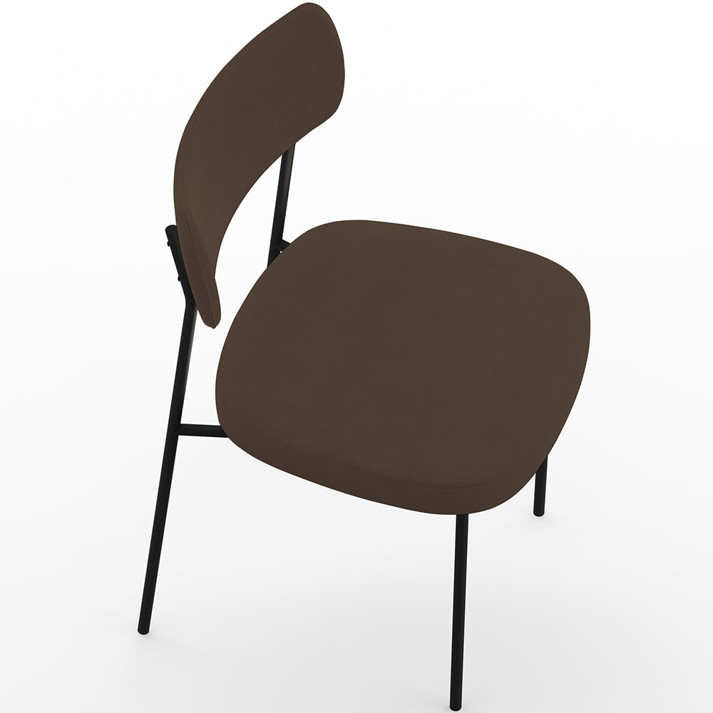 Cadeira Decorativa Estofada Para Sala De Jantar Melina L02 Suede Marrom - Lyam Decor