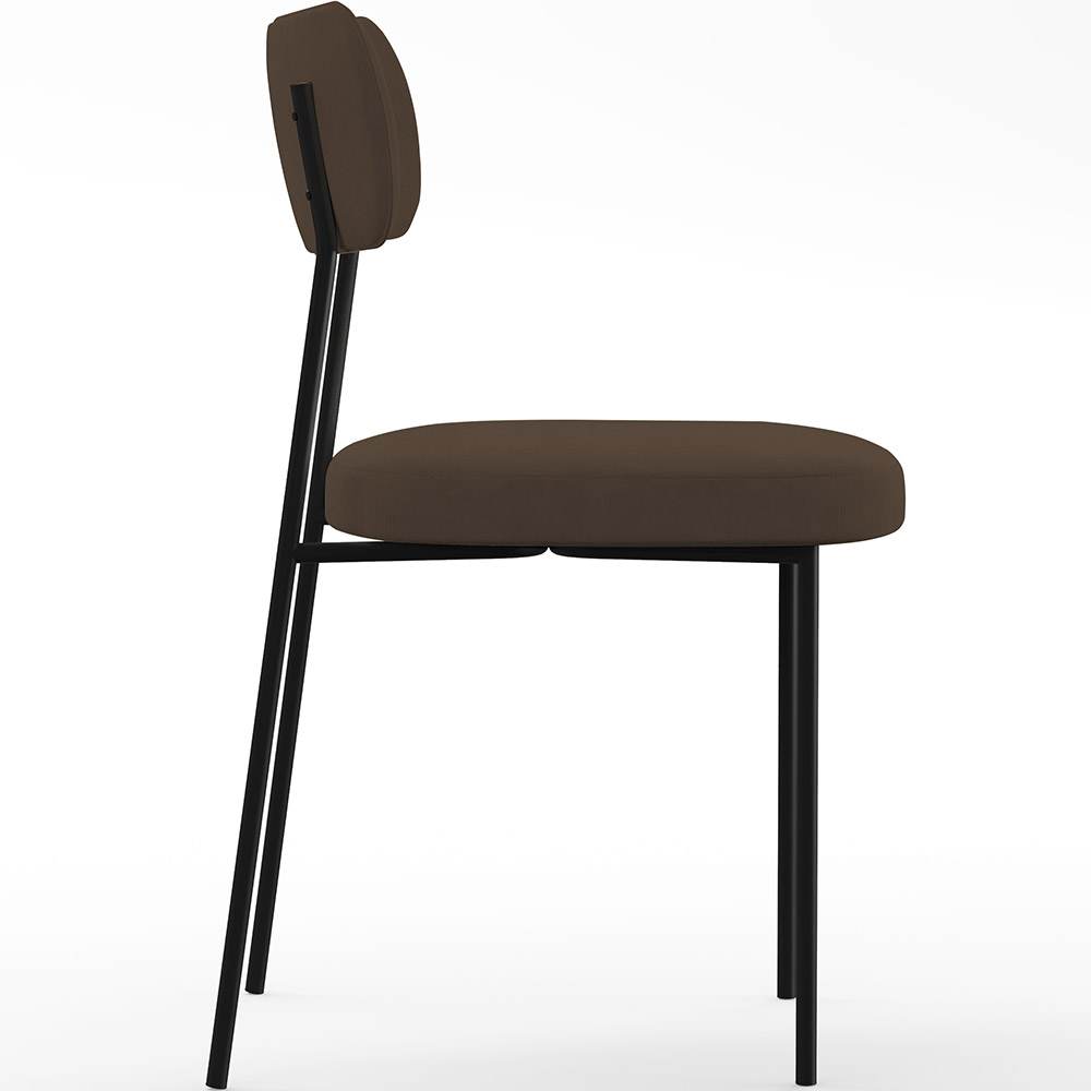 Cadeira Decorativa Estofada Para Sala De Jantar Melina L02 Suede Marrom - Lyam Decor