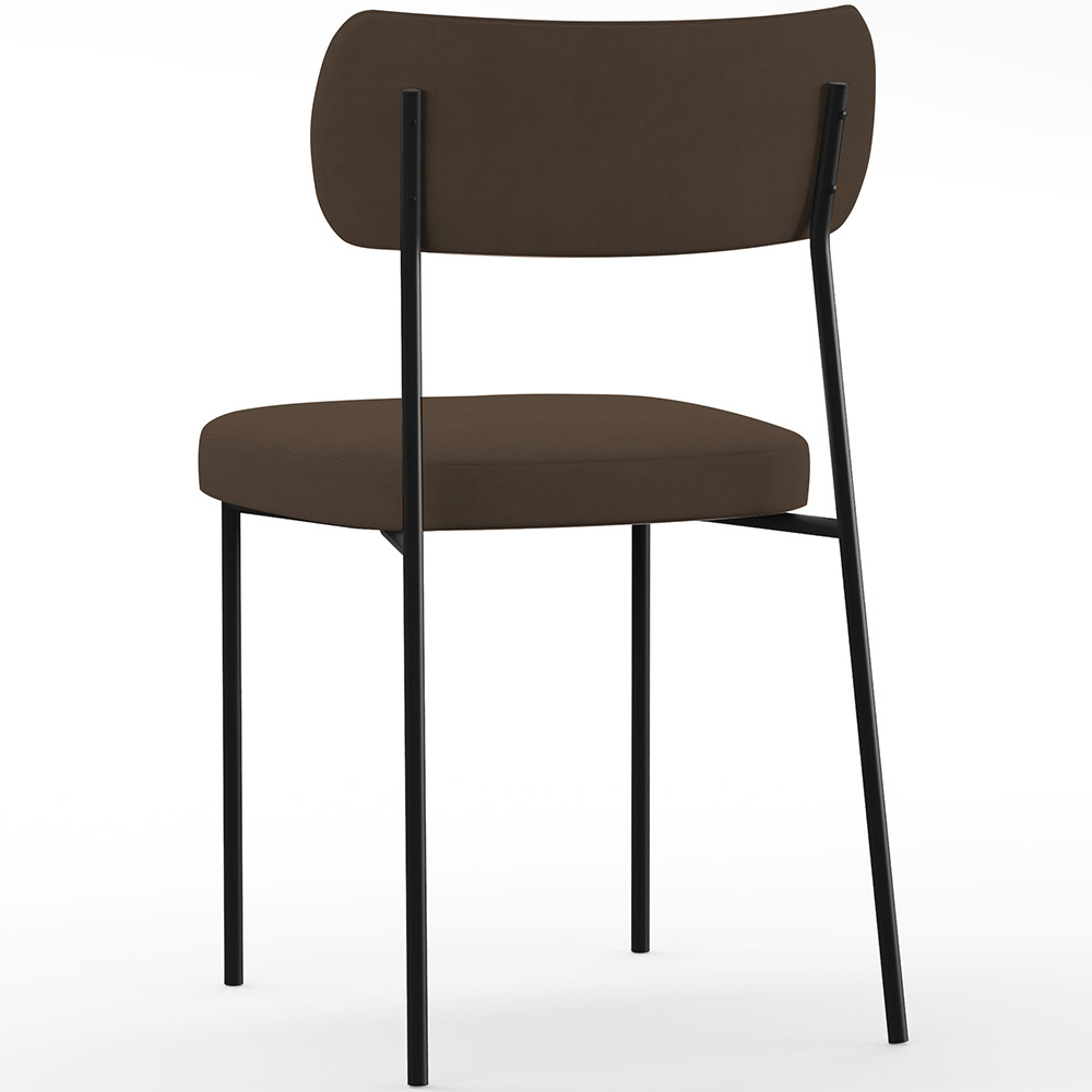 Cadeira Decorativa Estofada Para Sala De Jantar Melina L02 Suede Marrom - Lyam Decor