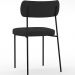 Cadeira Decorativa Estofada Para Sala De Jantar Melina L02 Suede Preto - Lyam Decor