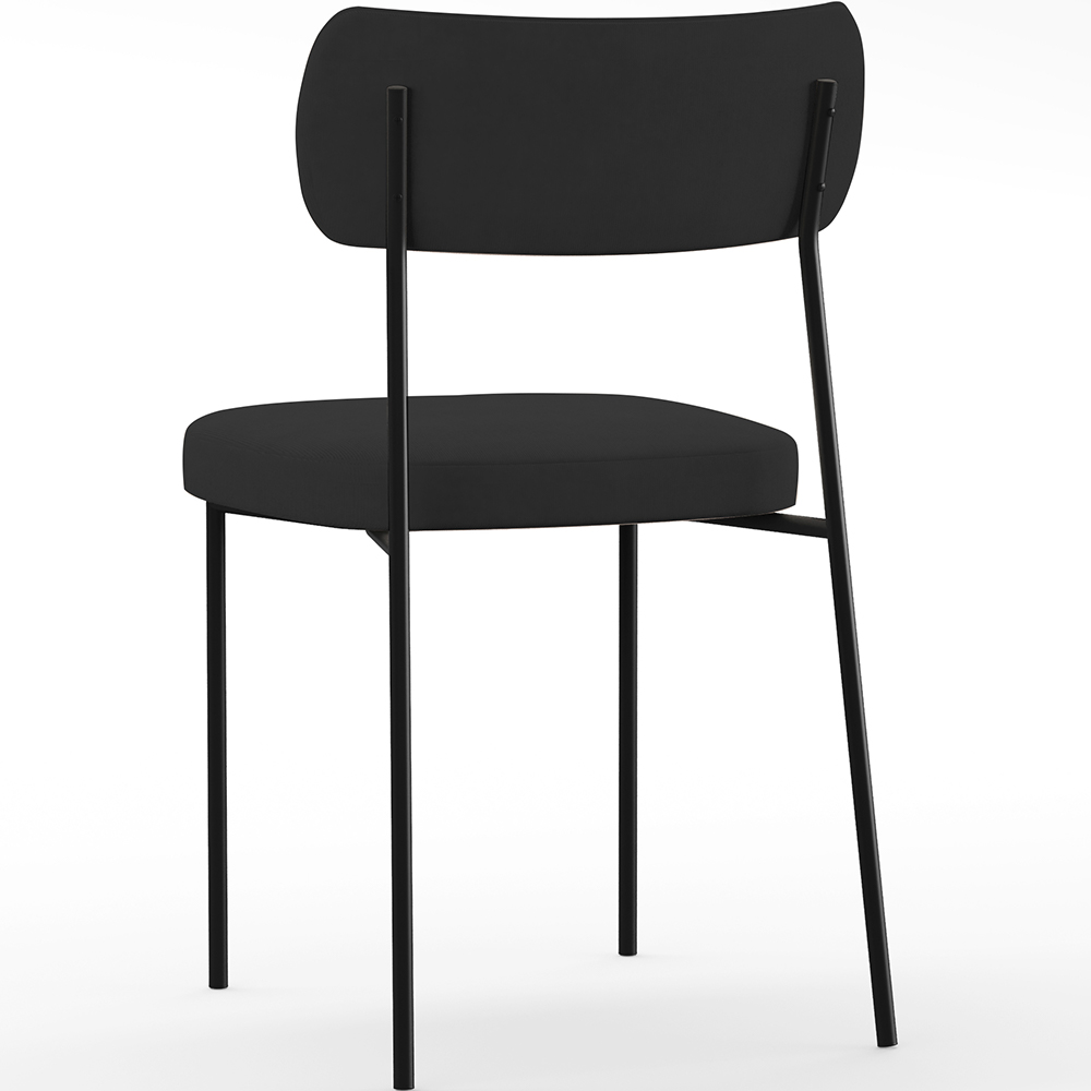 Cadeira Decorativa Estofada Para Sala De Jantar Melina L02 Suede Preto - Lyam Decor