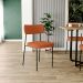 Cadeira Decorativa Estofada Para Sala De Jantar Melina L02 Tecido Terracota - Lyam Decor