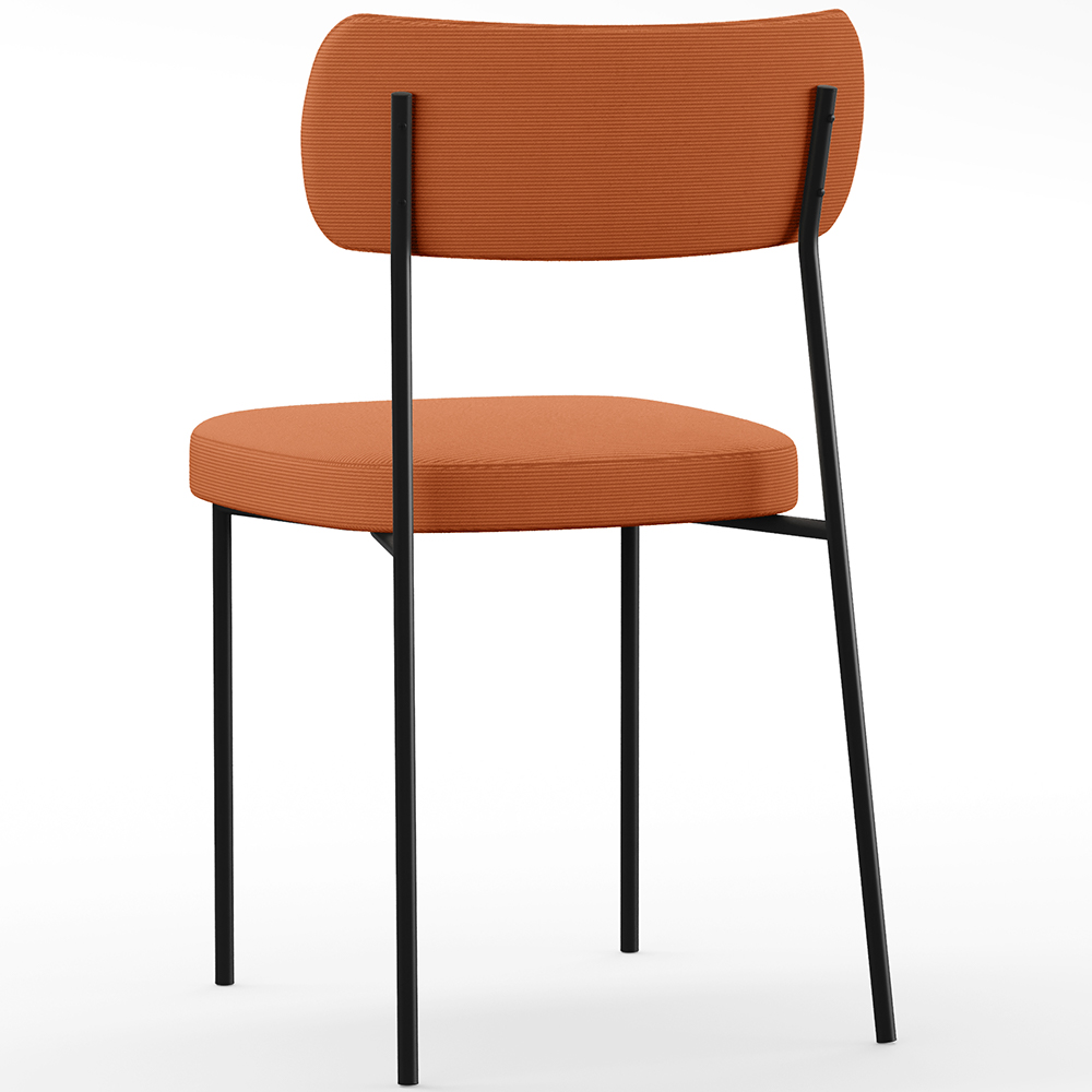Cadeira Decorativa Estofada Para Sala De Jantar Melina L02 Tecido Terracota - Lyam Decor
