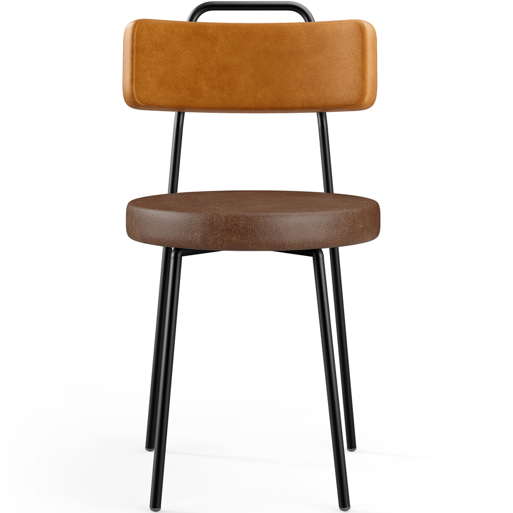 Cadeira Decorativa Estofada Para Sala Jantar Barcelona L02 Couríssimo Whisky Marrom - Lyam