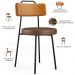 Cadeira Decorativa Estofada Para Sala Jantar Barcelona L02 Couríssimo Whisky Marrom - Lyam