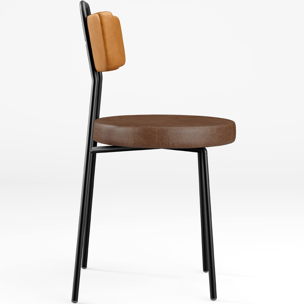 Cadeira Decorativa Estofada Para Sala Jantar Barcelona L02 Couríssimo Whisky Marrom - Lyam