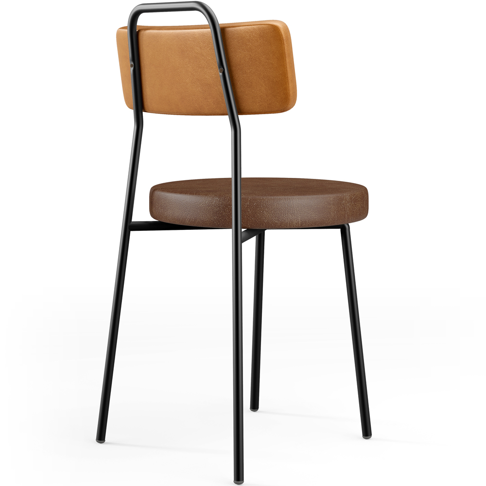Cadeira Decorativa Estofada Para Sala Jantar Barcelona L02 Couríssimo Whisky Marrom - Lyam
