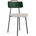 Cadeira Decorativa Estofada Para Sala de Jantar Barcelona L02 Facto Verde Musgo Linho Bege - Lyam