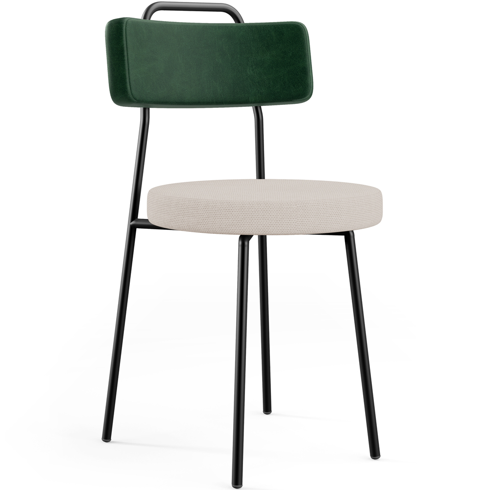 Cadeira Decorativa Estofada Para Sala de Jantar Barcelona L02 Facto Verde Musgo Linho Bege - Lyam