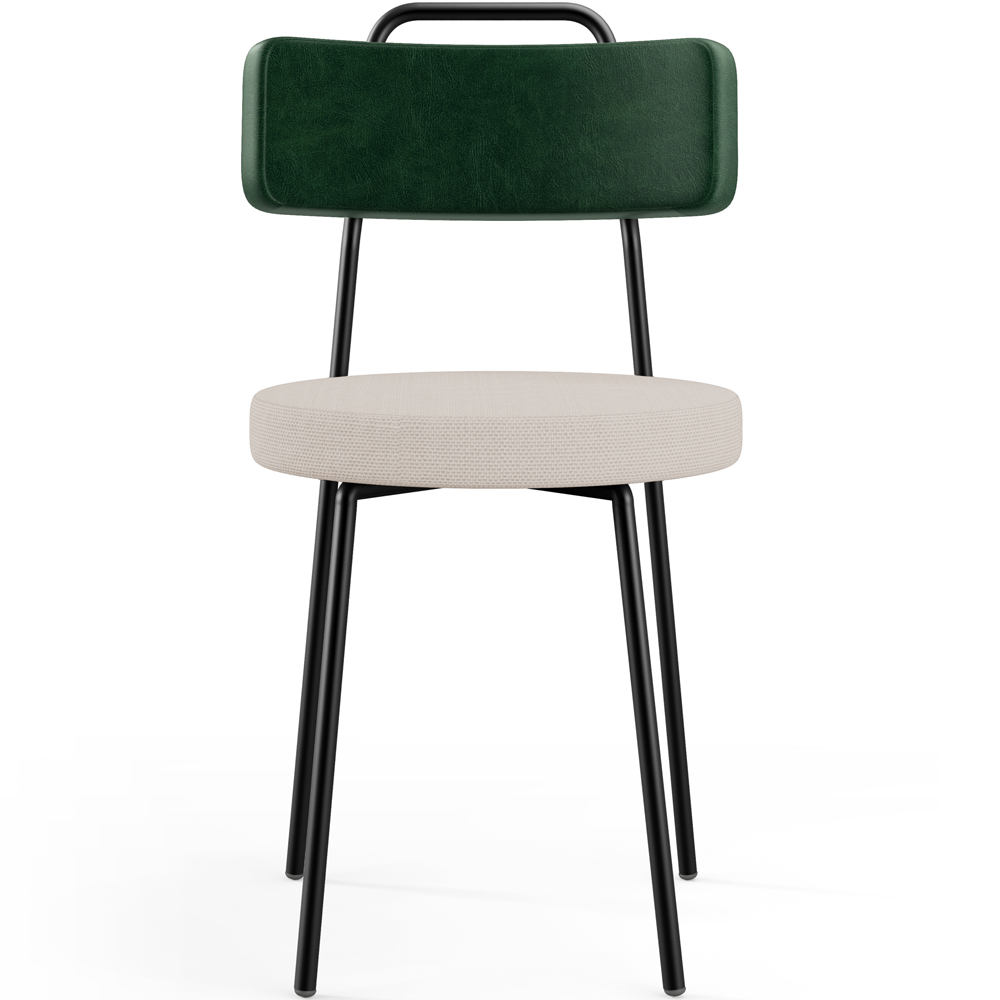 Cadeira Decorativa Estofada Para Sala de Jantar Barcelona L02 Facto Verde Musgo Linho Bege - Lyam