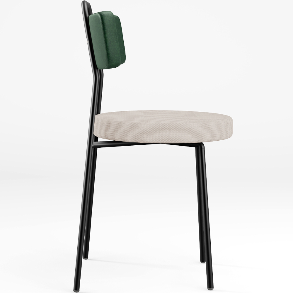 Cadeira Decorativa Estofada Para Sala de Jantar Barcelona L02 Facto Verde Musgo Linho Bege - Lyam