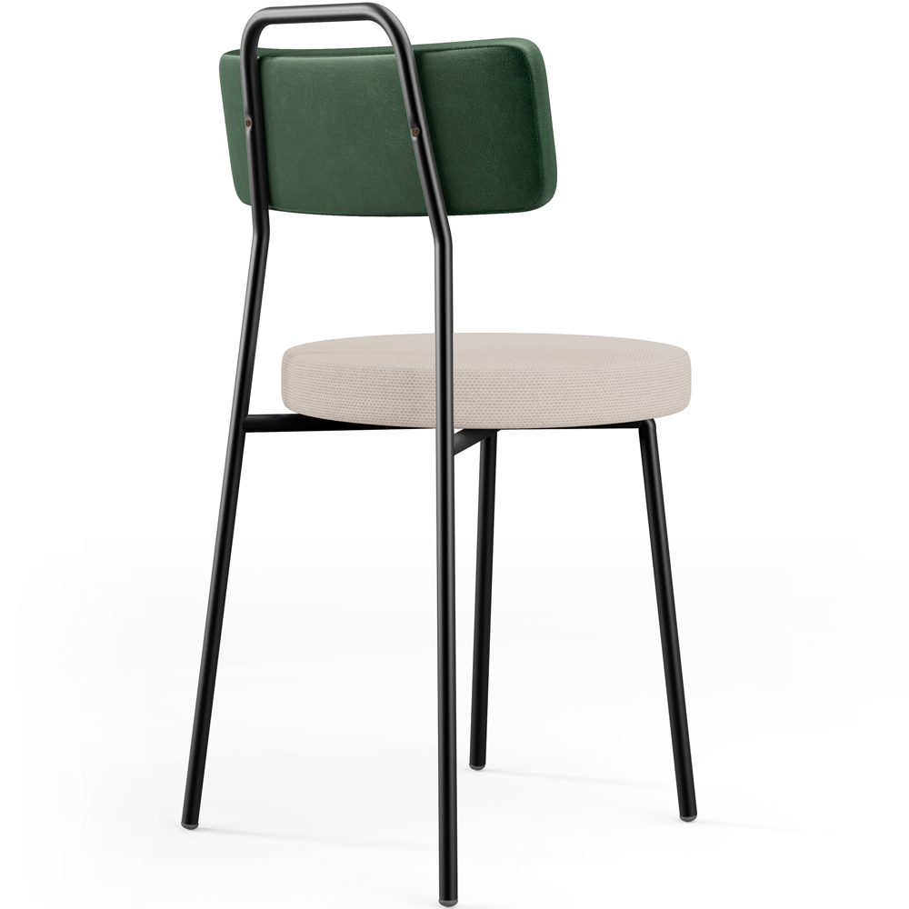 Cadeira Decorativa Estofada Para Sala de Jantar Barcelona L02 Facto Verde Musgo Linho Bege - Lyam