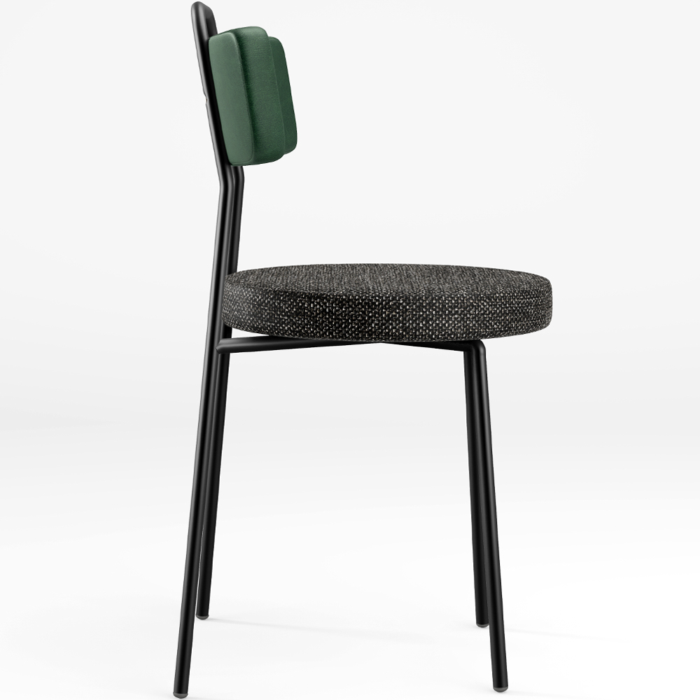 Cadeira Decorativa Estofada Para Sala de Jantar Barcelona L02 Facto Verde Musgo Linho Chumbo - Lyam