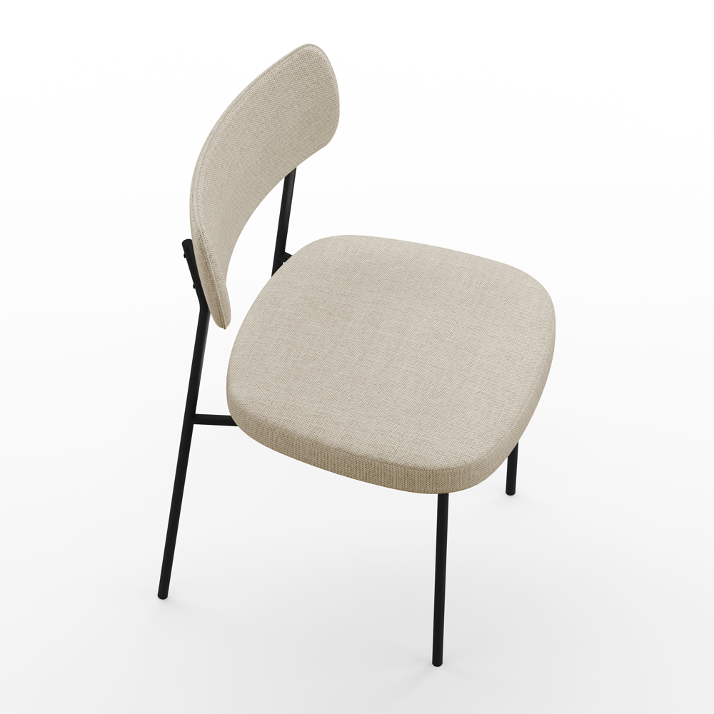 Cadeira Decorativa Estofada Para Sala de Jantar Melina F01 Linho Bege - Lyam Decor