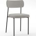 Cadeira Decorativa Estofada Para Sala de Jantar Melina F01 Linho Cinza - Lyam Decor