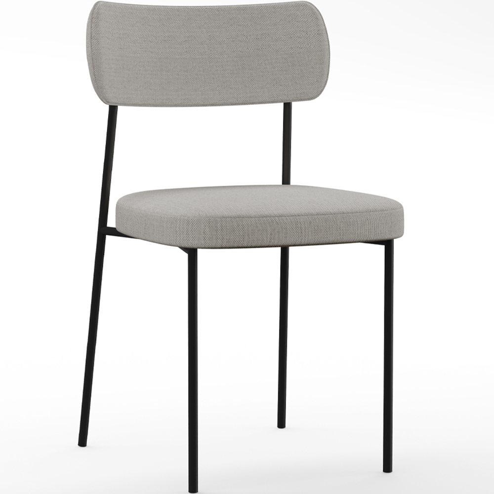 Cadeira Decorativa Estofada Para Sala de Jantar Melina F01 Linho Cinza - Lyam Decor