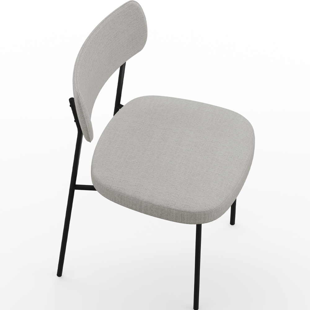 Cadeira Decorativa Estofada Para Sala de Jantar Melina F01 Linho Cinza - Lyam Decor