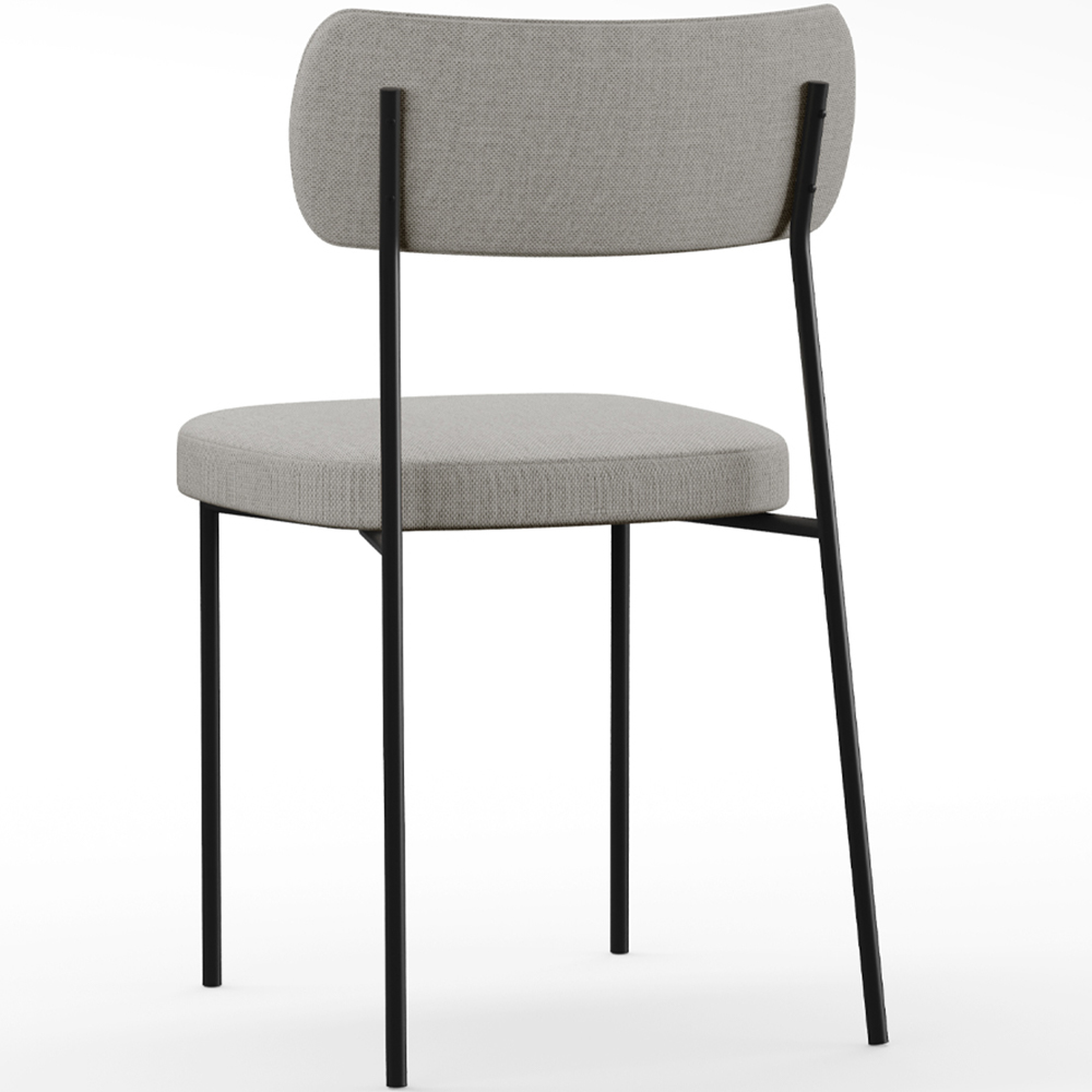 Cadeira Decorativa Estofada Para Sala de Jantar Melina F01 Linho Cinza - Lyam Decor