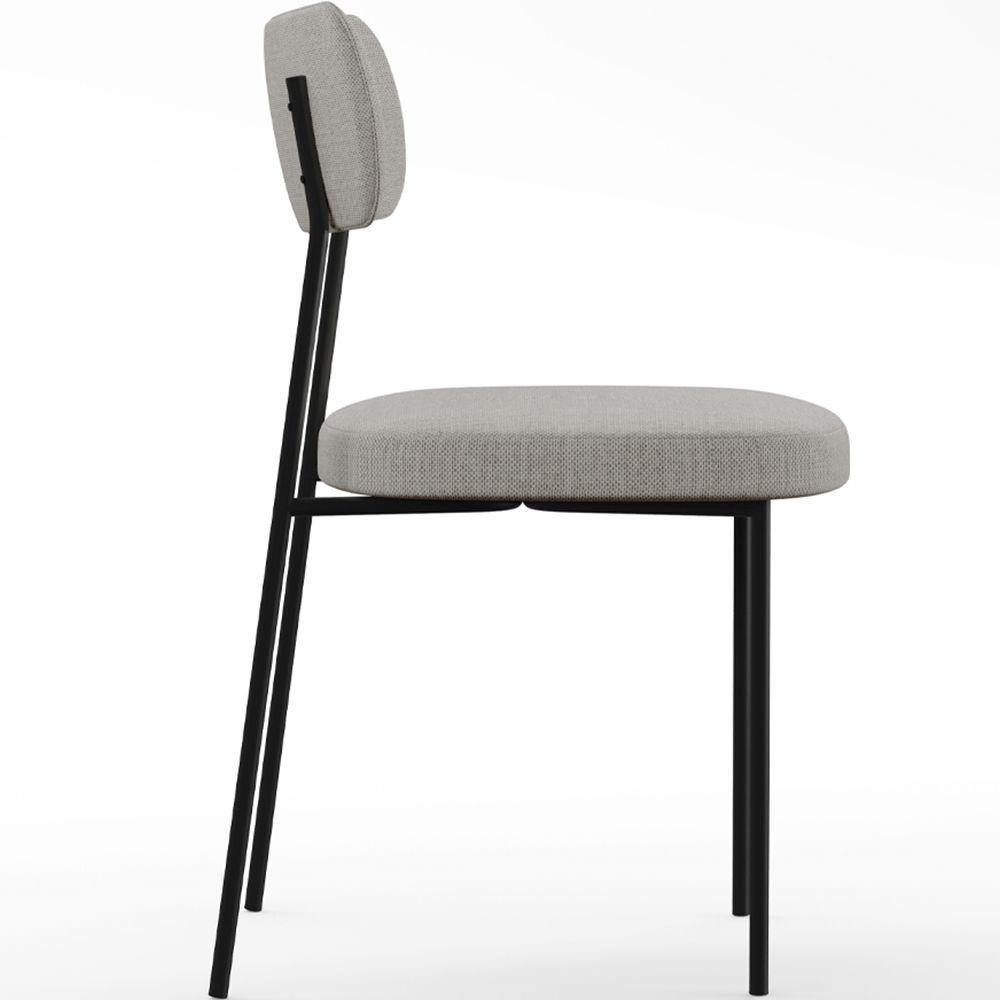 Cadeira Decorativa Estofada Para Sala de Jantar Melina F01 Linho Cinza - Lyam Decor