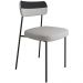 Cadeira Decorativa Estofada Para Sala de Jantar Melina F01 Linho Cinza Corano Preto - Lyam Decor