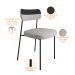 Cadeira Decorativa Estofada Para Sala de Jantar Melina F01 Linho Cinza Corano Preto - Lyam Decor