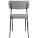 Cadeira Decorativa Estofada Para Sala de Jantar Melina F01 Linho Cinza Corano Preto - Lyam Decor
