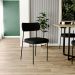 Cadeira Decorativa Estofada Para Sala de Jantar Melina L02 Couríssimo Preto - Lyam Decor