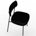 Cadeira Decorativa Estofada Para Sala de Jantar Melina L02 Couríssimo Preto - Lyam Decor