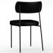 Cadeira Decorativa Estofada Para Sala de Jantar Melina L02 Couríssimo Preto - Lyam Decor