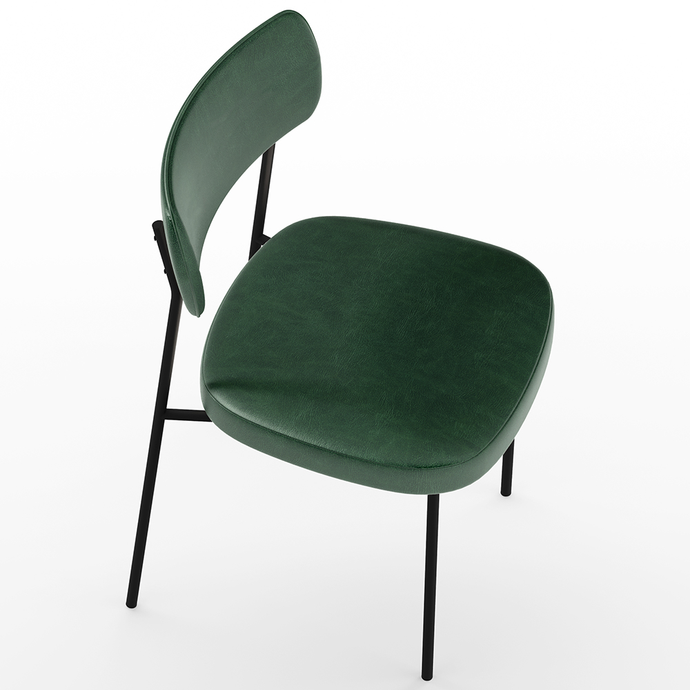 Cadeira Decorativa Estofada Para Sala de Jantar Melina L02 Couríssimo Verde Musgo - Lyam Decor