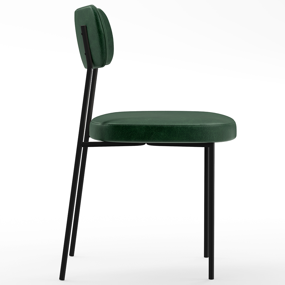 Cadeira Decorativa Estofada Para Sala de Jantar Melina L02 Couríssimo Verde Musgo - Lyam Decor