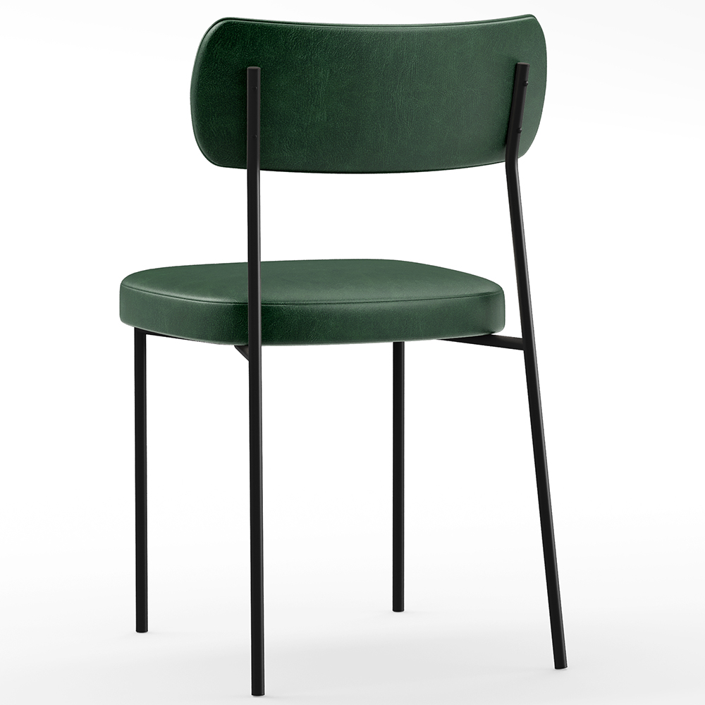 Cadeira Decorativa Estofada Para Sala de Jantar Melina L02 Couríssimo Verde Musgo - Lyam Decor