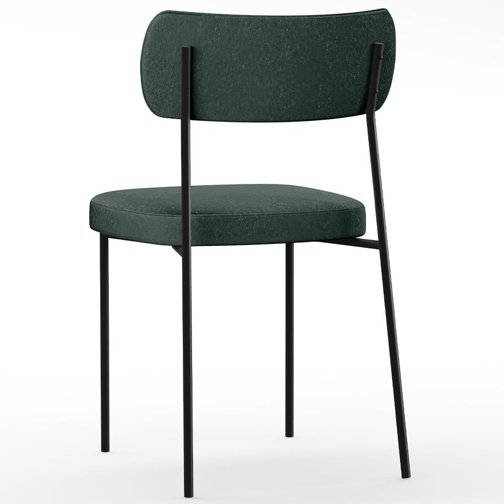Cadeira Decorativa Estofada Para Sala de Jantar Melina L02 Linho  verde Couríssimo Whisky - Lyam Decor