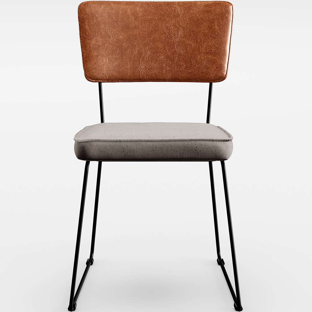 Cadeira Decorativa Estofada Sala De Jantar Allana L02 Couríssimo Camel Linho Bege - Lyam Decor