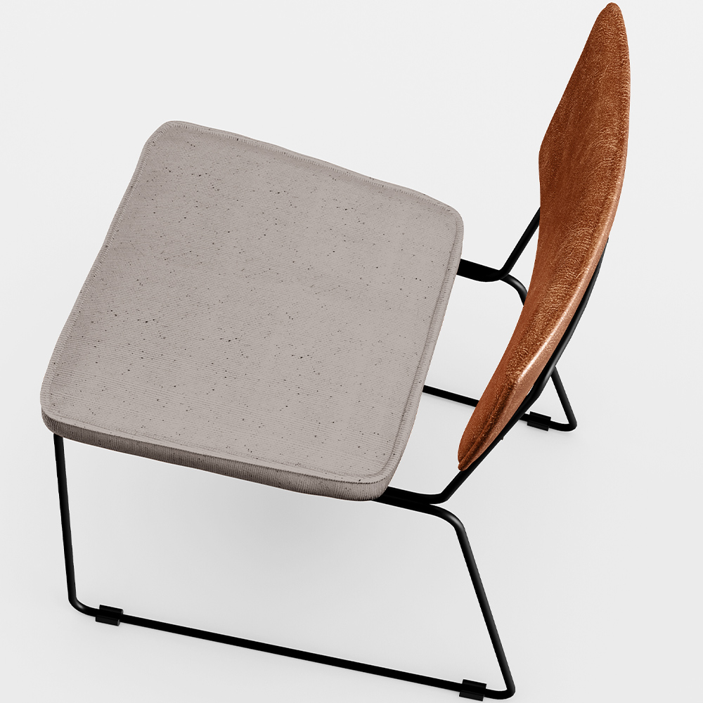 Cadeira Decorativa Estofada Sala De Jantar Allana L02 Couríssimo Camel Linho Bege - Lyam Decor