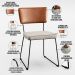 Cadeira Decorativa Estofada Sala De Jantar Allana L02 Couríssimo Camel Linho Cru - Lyam Decor