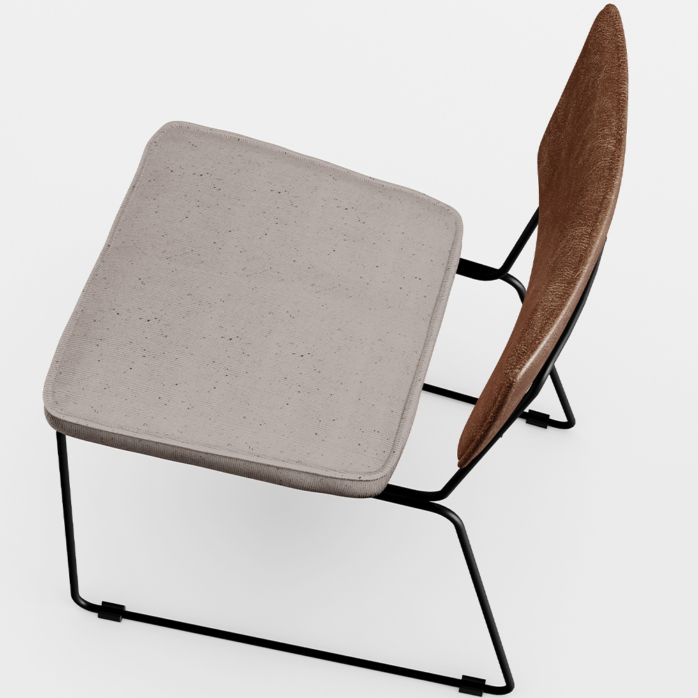 Cadeira Decorativa Estofada Sala De Jantar Allana L02 Couríssimo Marrom Linho Bege - Lyam Decor